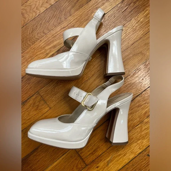 Sam Edelman Jildie Mary Jane Sling Back Heel in Linen size 8.5 - Picture 12 of 13